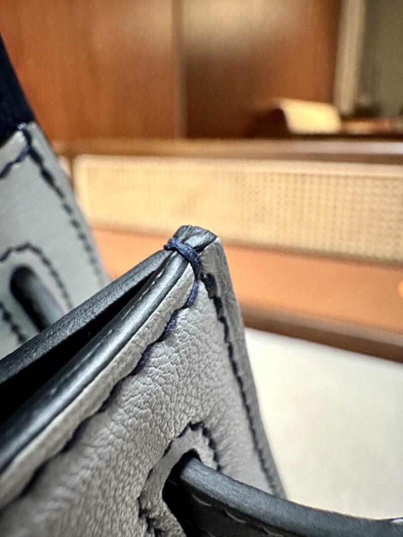 Hermès Kelly Pochette Blue Brume, Blue Navy Swift Palladium Hardware