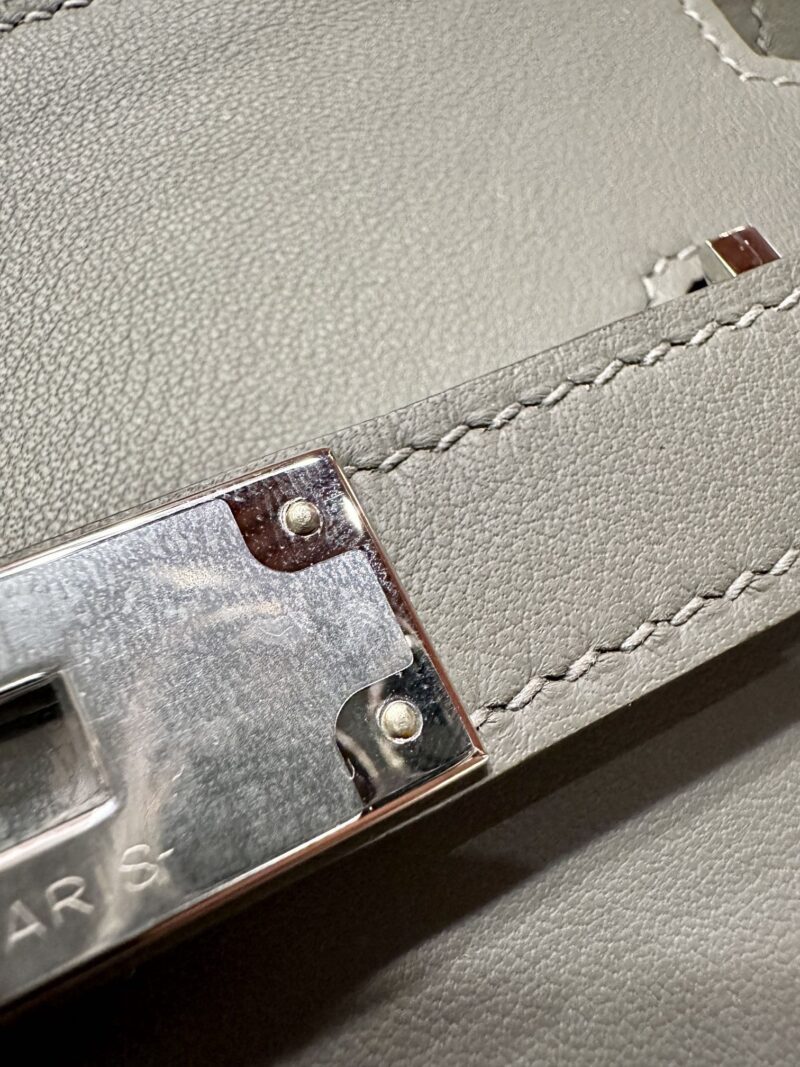 Hermès Jypsiere 23 Swift Gris Meyer Silver Hardware - Image 13