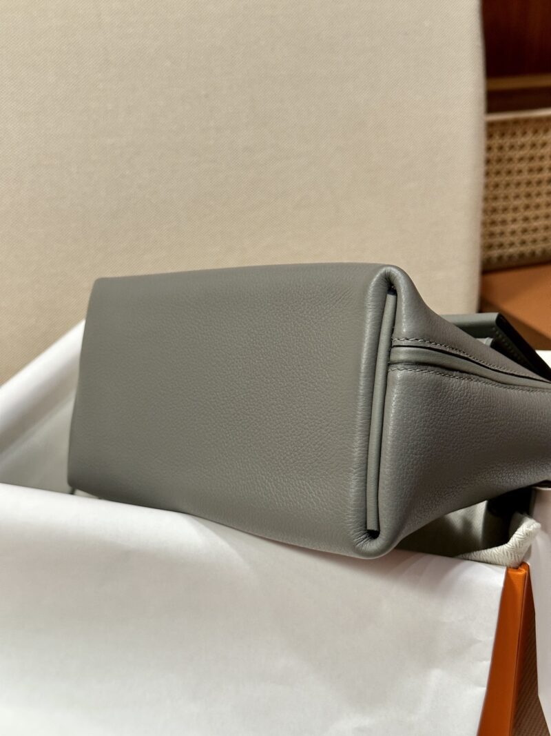 Hermès Mini Kelly 2424 Evercolor & Swift Gris Meyer Silver Hardware - Image 10