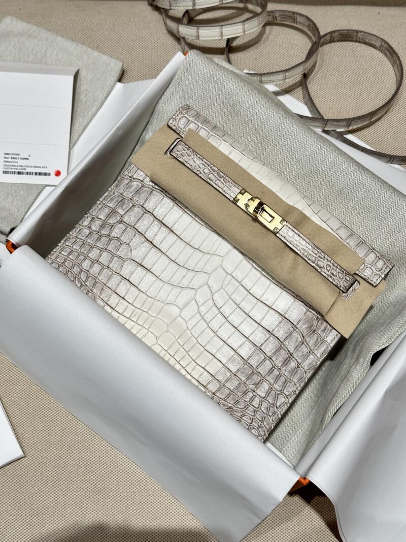 Hermès Kelly Danse 22 Himalaya Niloticus Crocodile Himalaya Gold Hardware - Image 2