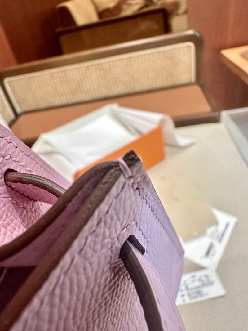 Hermès Mini Kelly 19 Epsom Mauve Sylvestre Gold Hardware - Image 10