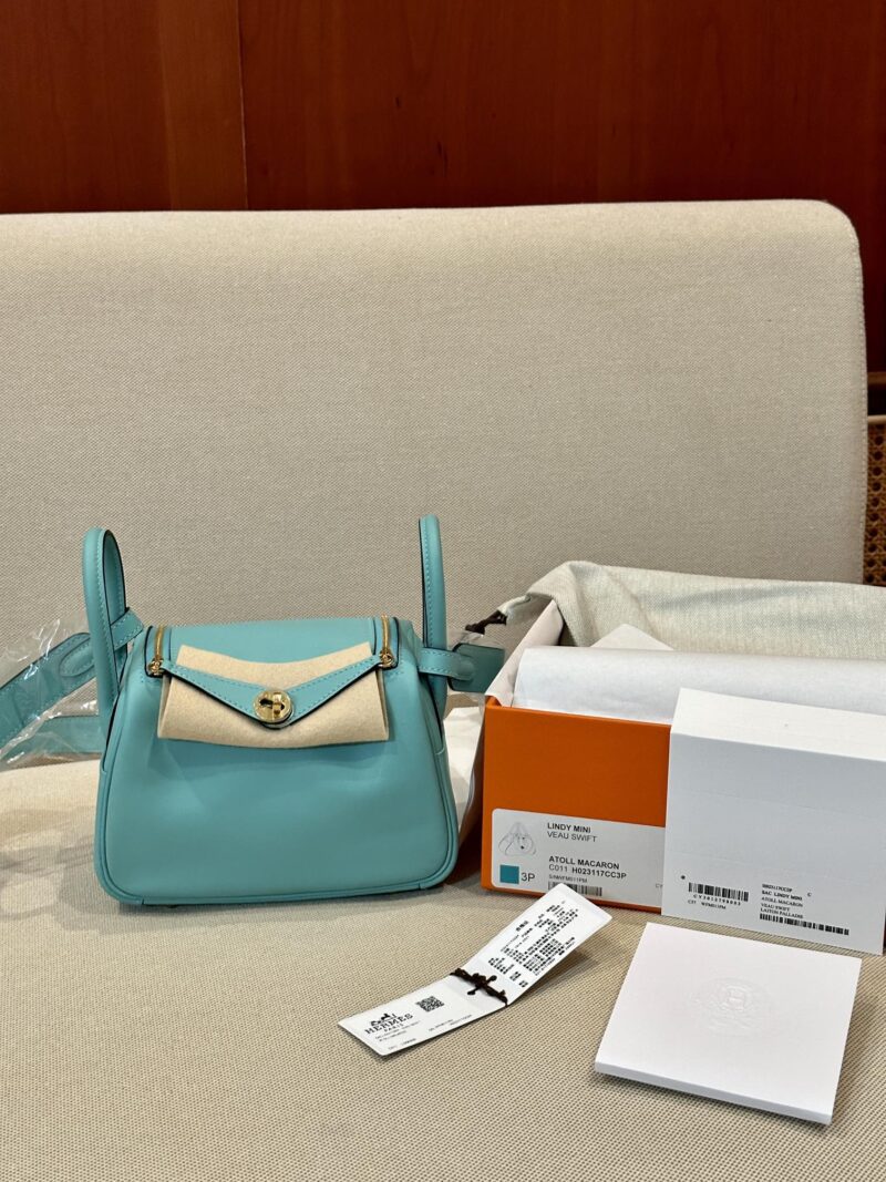Hermès Mini Lindy 20 Swift Atoll Gold Hardware - Image 2