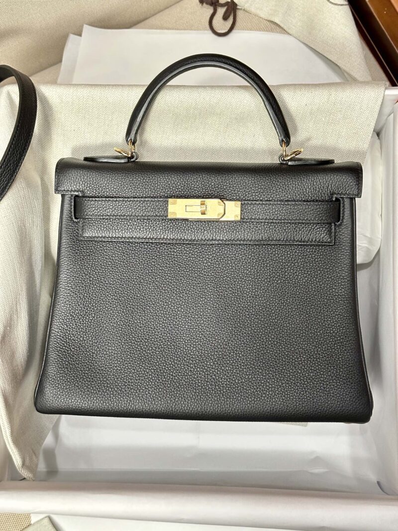 Hermès Kelly 28 Togo Noir Gold Hardware - Image 6