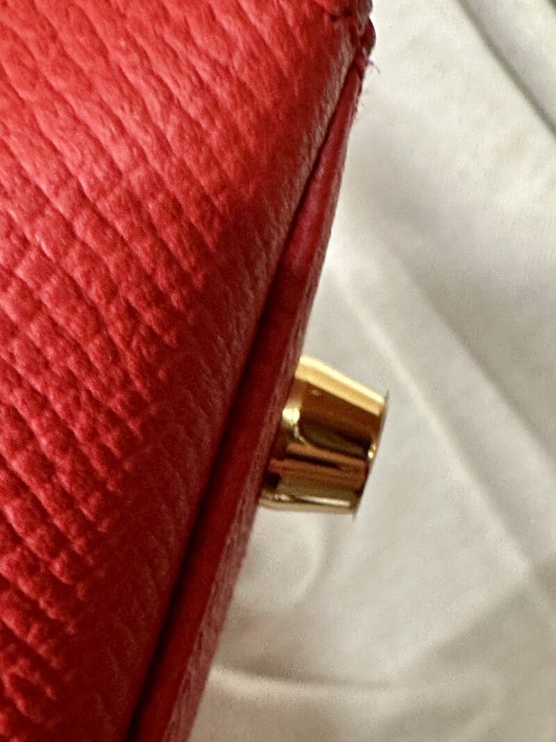 Hermès Kelly 25 Epsom Rouge Coeur Gold Hardware - Image 10