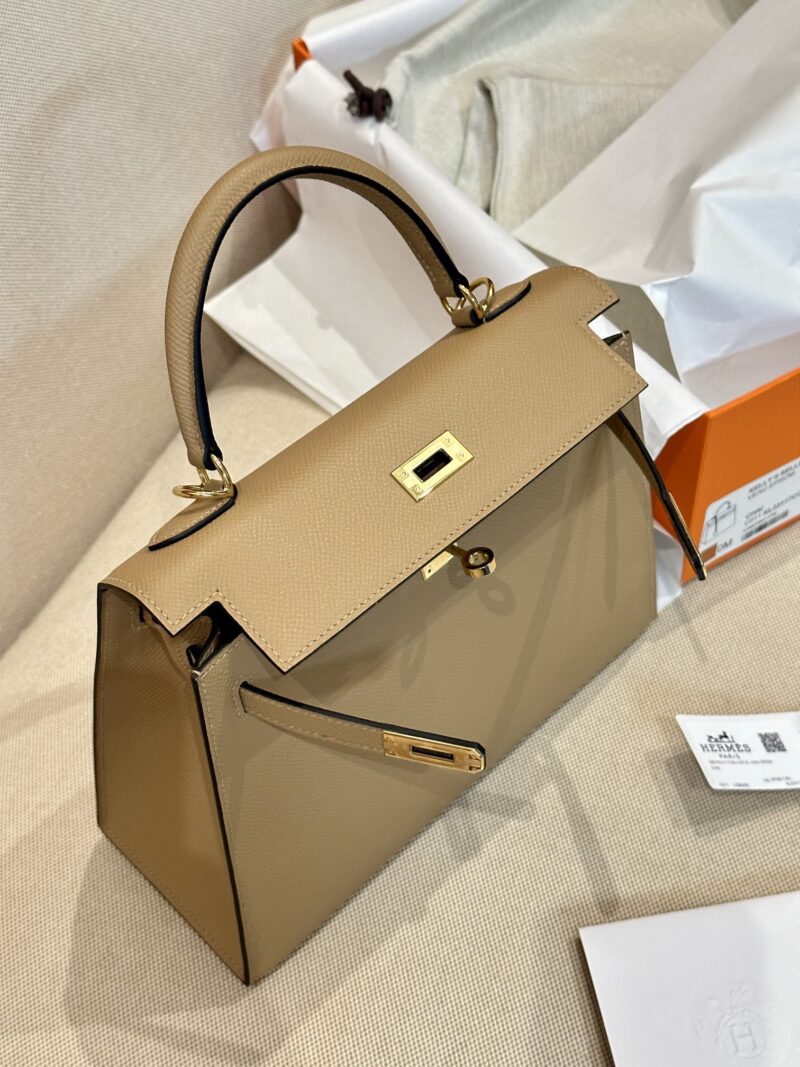 Hermès Kelly 25 Epsom Chai, Gold Gold Hardware - Image 5