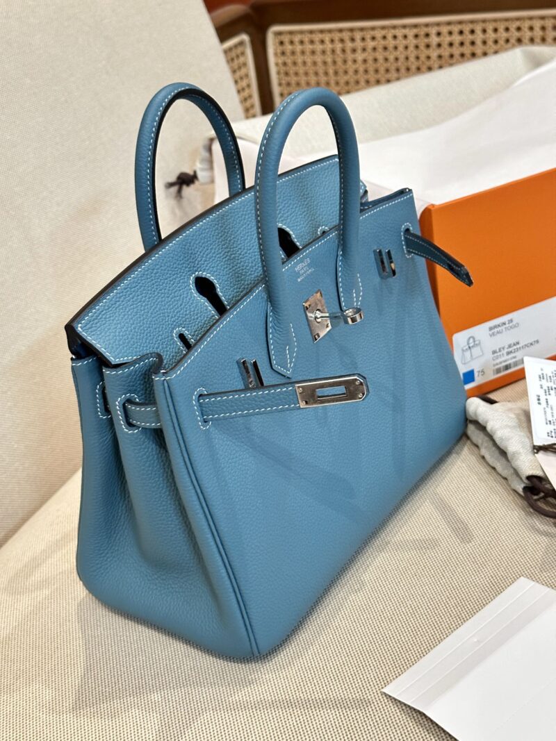 Hermès Birkin 25 Blue Jean Togo Palladium Hardware - Image 4