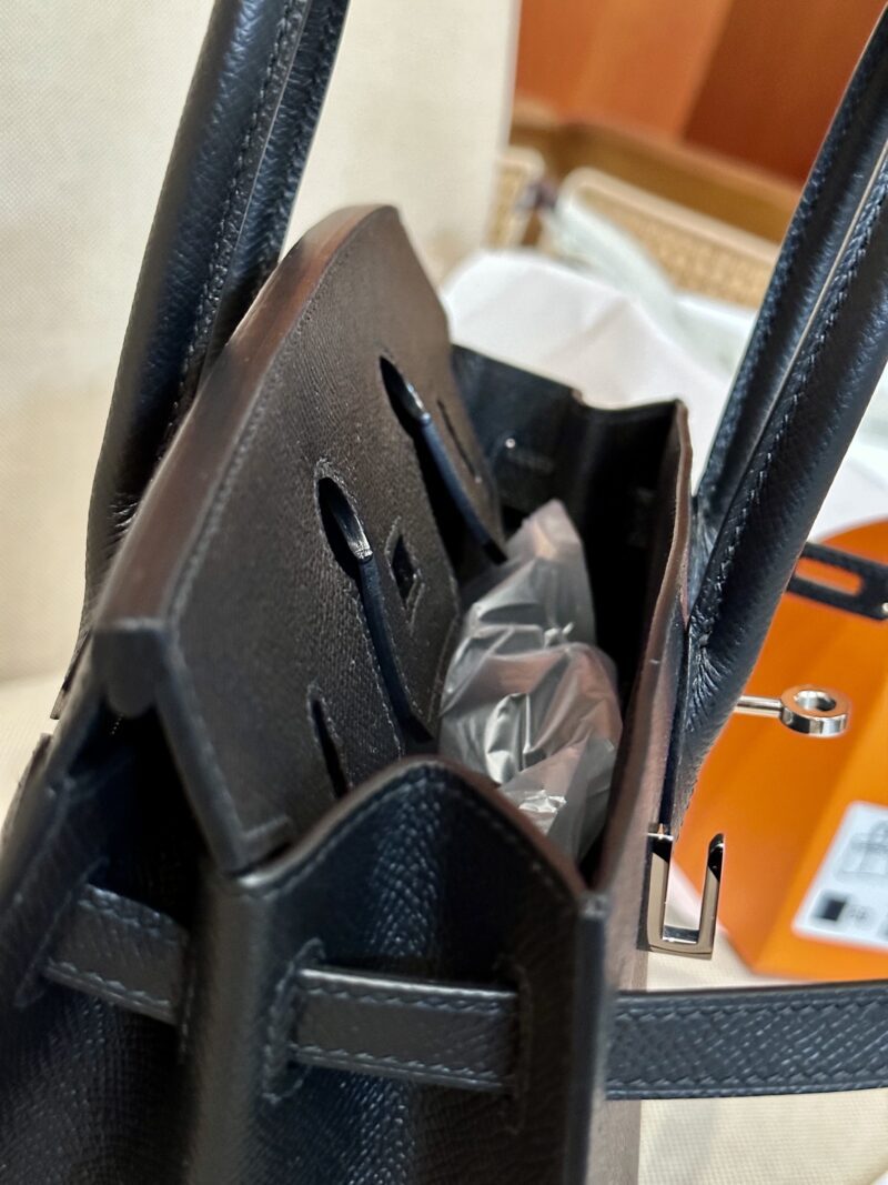 Hermès Birkin 25 Noir Epsom Palladium Hardware - Image 11