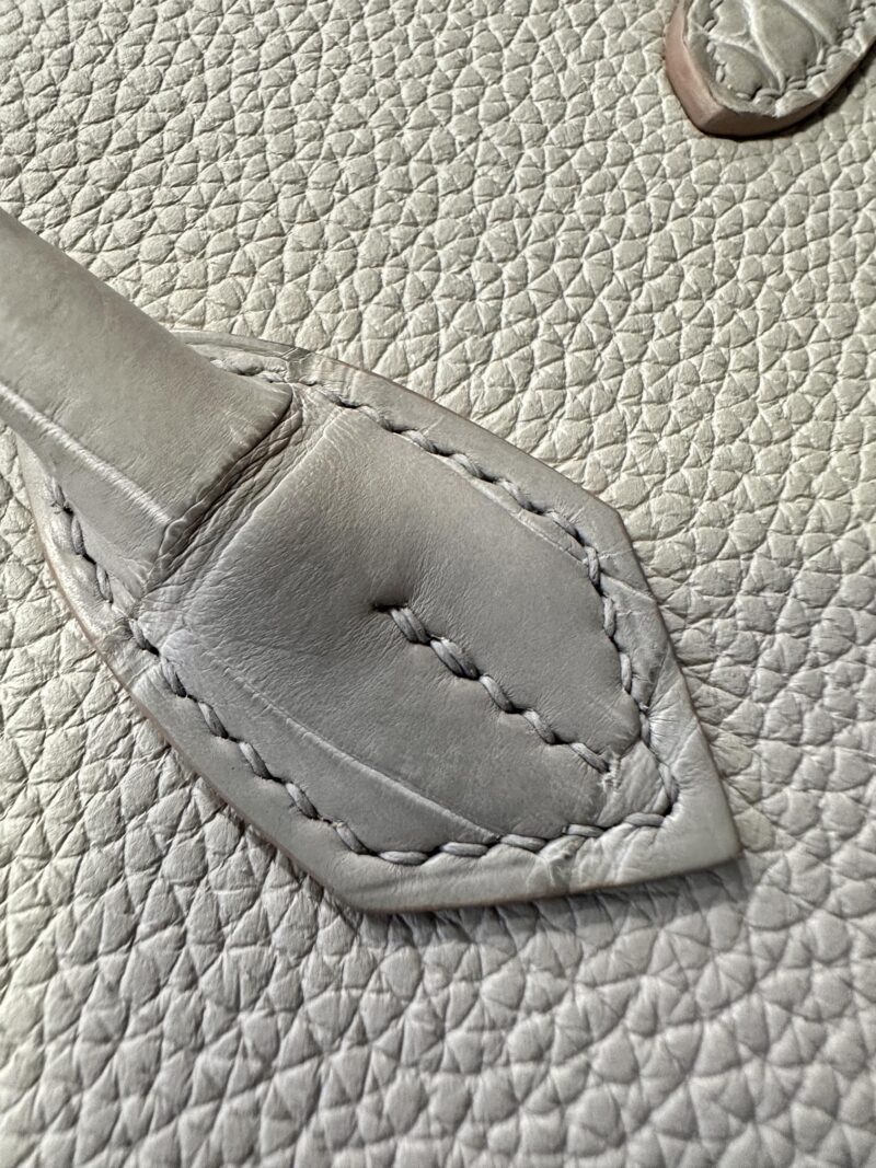 Hermès Birkin 25 Gris Pearl Crocodile, Togo Palladium Hardware - Image 8