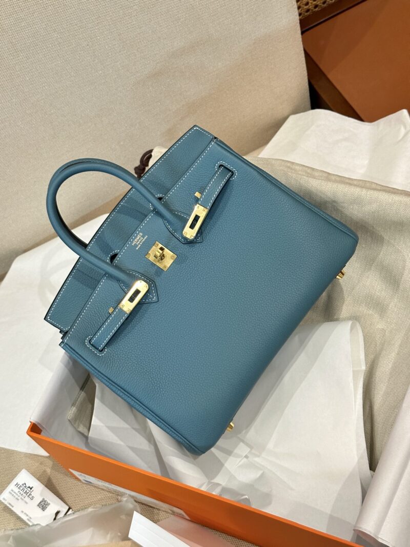 Hermès Birkin 25 Blue Jean, Gold Togo Gold Hardware - Image 4