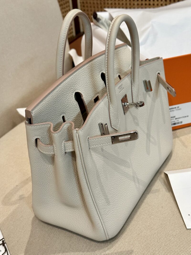 Hermès Birkin 25 Craie, Silver Togo Palladium Hardware - Image 5