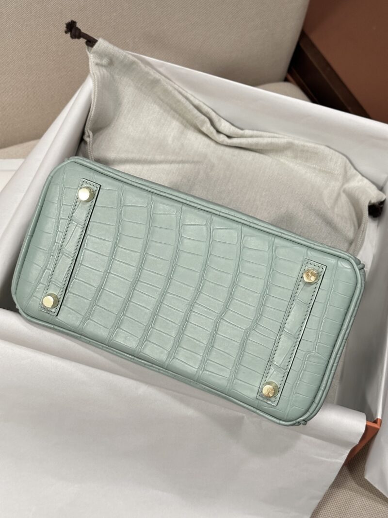 Hermès Birkin 25 Vert D'eau Matte Crocodile Gold Hardware - Image 5