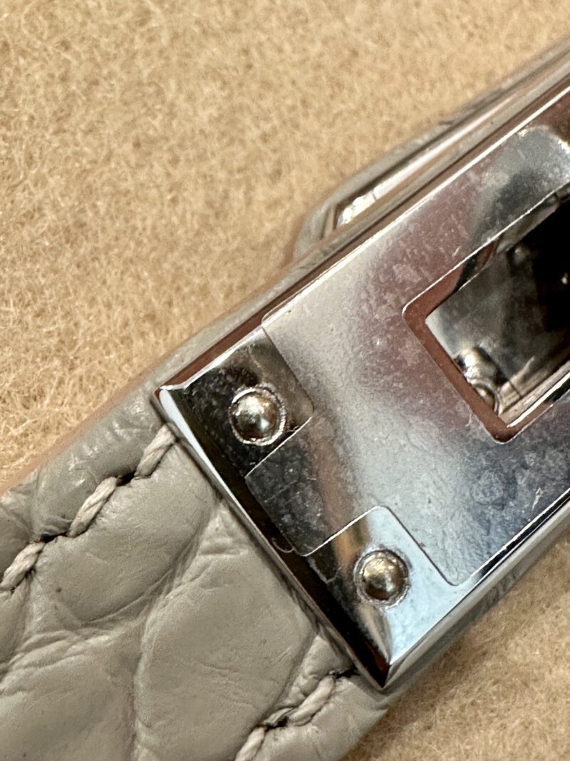 Hermès Birkin 25 Gris Pearl Matte Alligator Palladium Hardware - Image 9