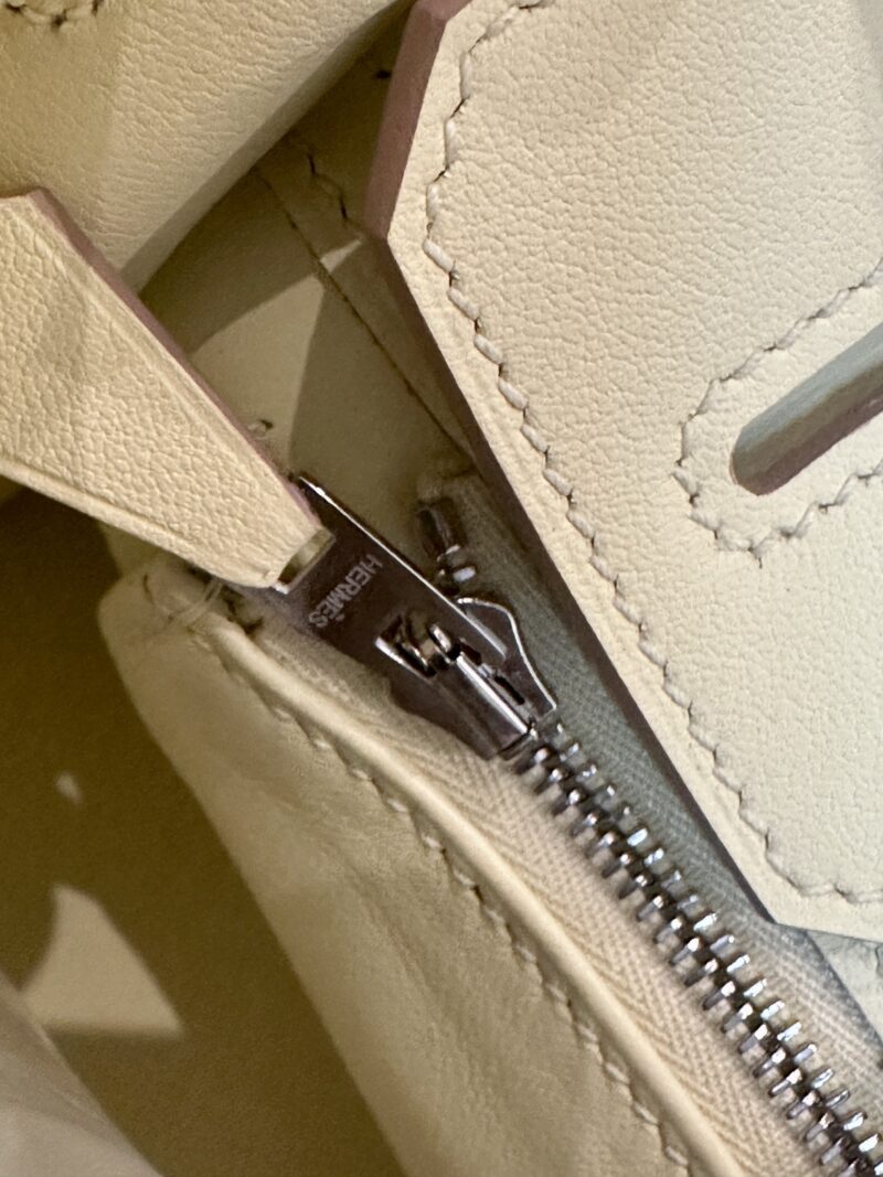 Hermès Birkin 25 Jaune Milton, Silver Swift Palladium Hardware - Image 13