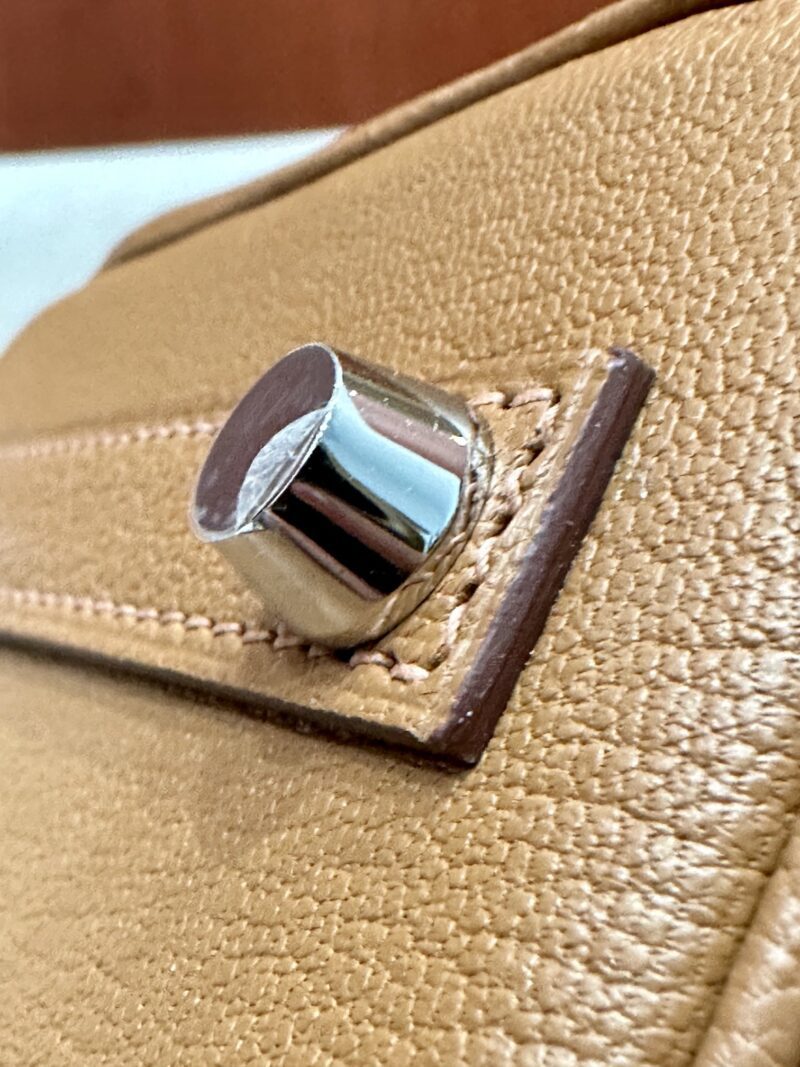 Hermès Birkin 25 Gold Chevre Palladium Hardware - Image 12