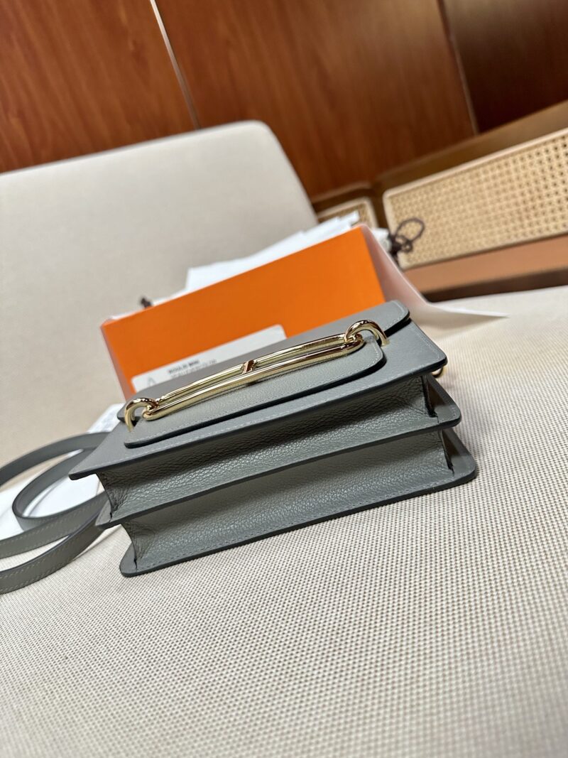 Hermès Roulis 19 Evercolor Gris Meyer Gold Hardware - Image 8