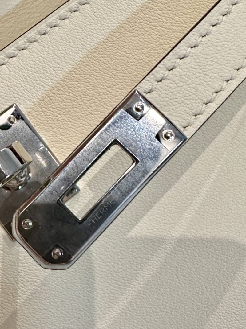 Hermès Kelly Pochette Craie, Silver Swift Palladium Hardware