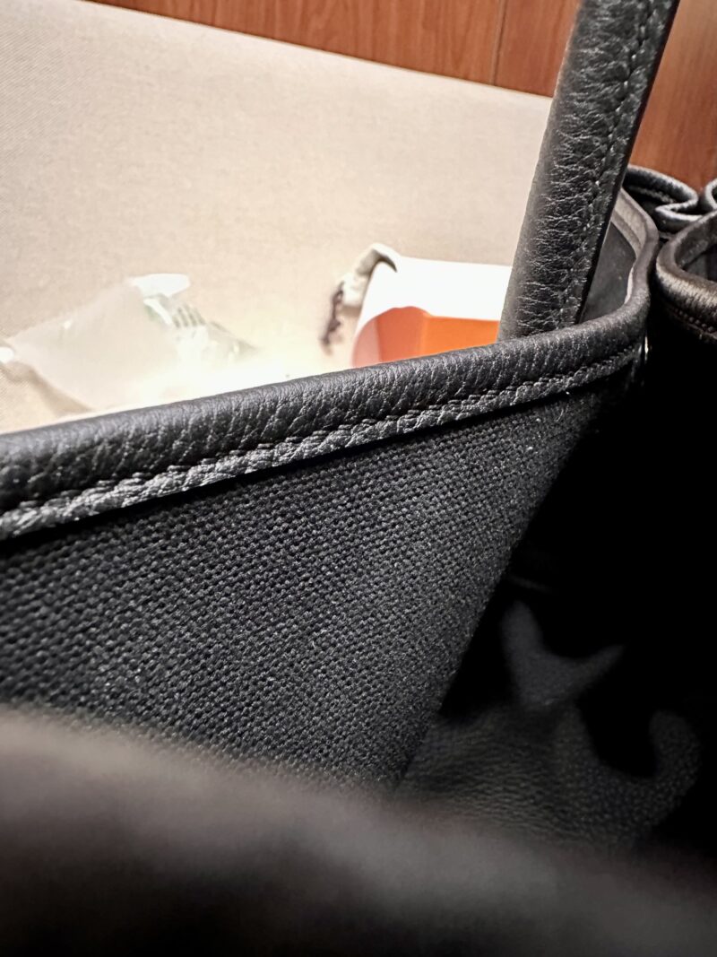 Hermès Garden Party 30 Canvas & Togo Noir Silver Hardware - Image 12