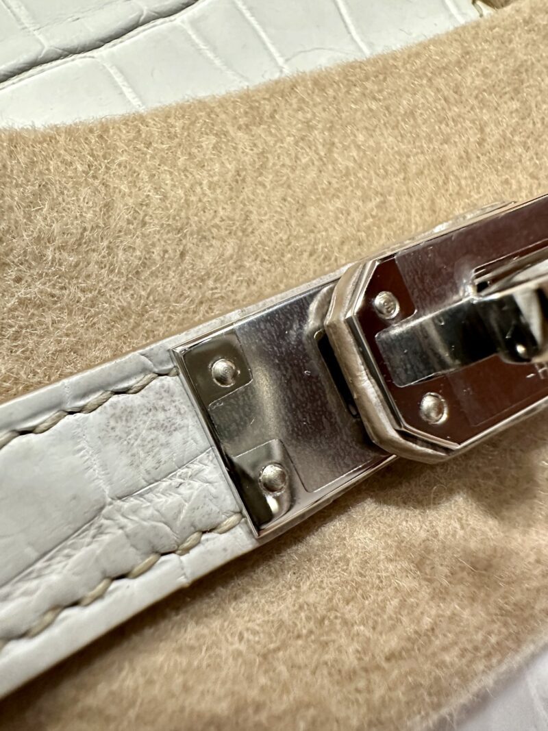 Hermès Birkin 25 Himalaya Crocodile Palladium Hardware - Image 13
