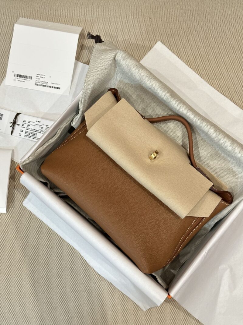 Hermès Mini Kelly 2424 Evercolor & Swift Gold Gold Hardware - Image 3