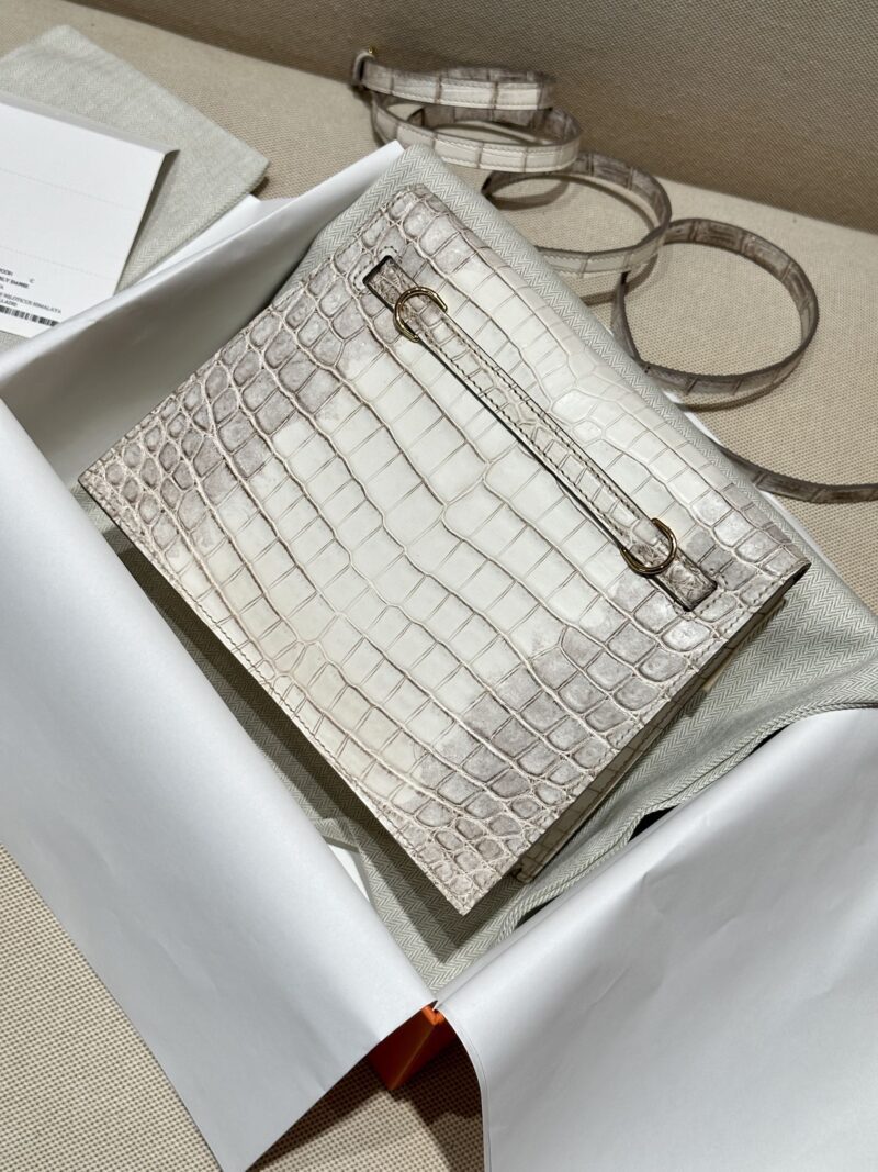 Hermès Kelly Danse 22 Himalaya Niloticus Crocodile Himalaya Gold Hardware - Image 6
