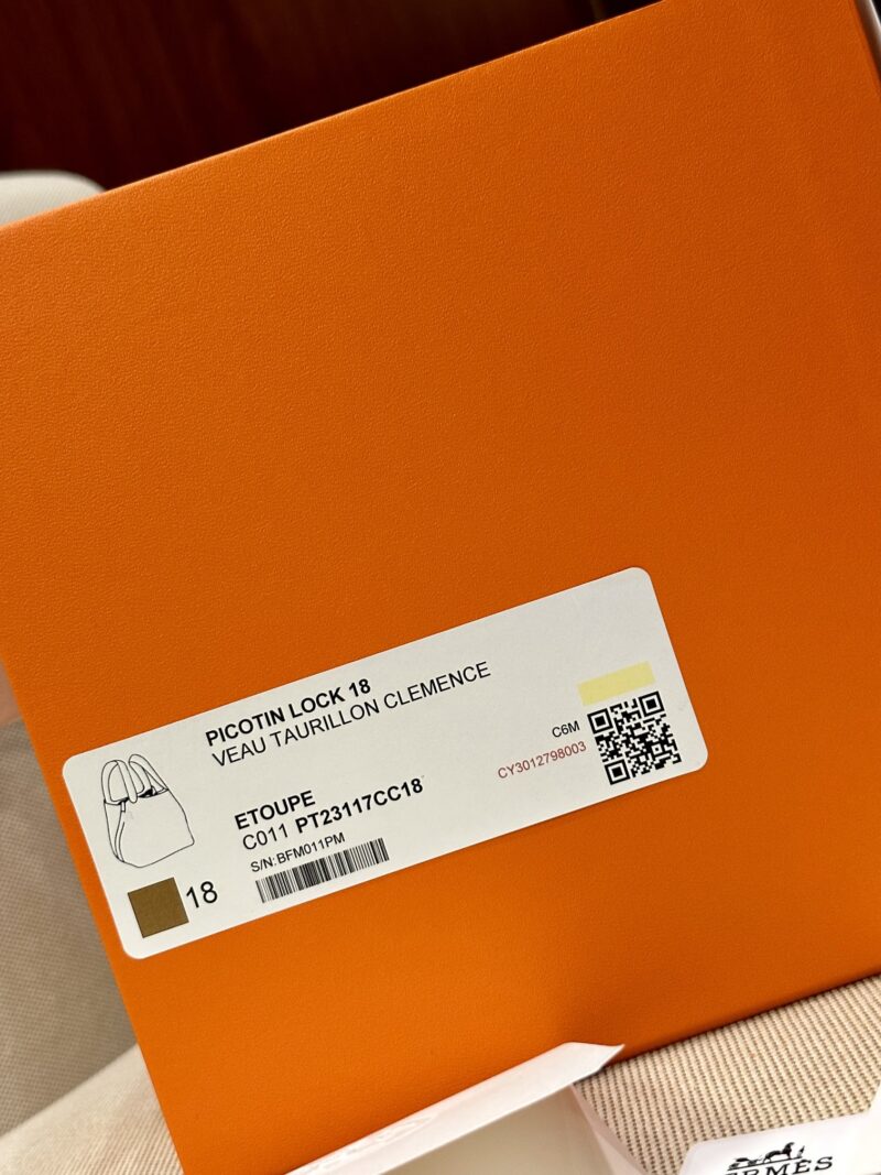 Hermès Picotin Touch 18 Taurillon Clemence & Crocodile Etoupe Gold Hardware - Image 19