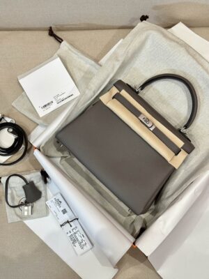 Hermès Kelly 25 Togo Etain Silver Hardware