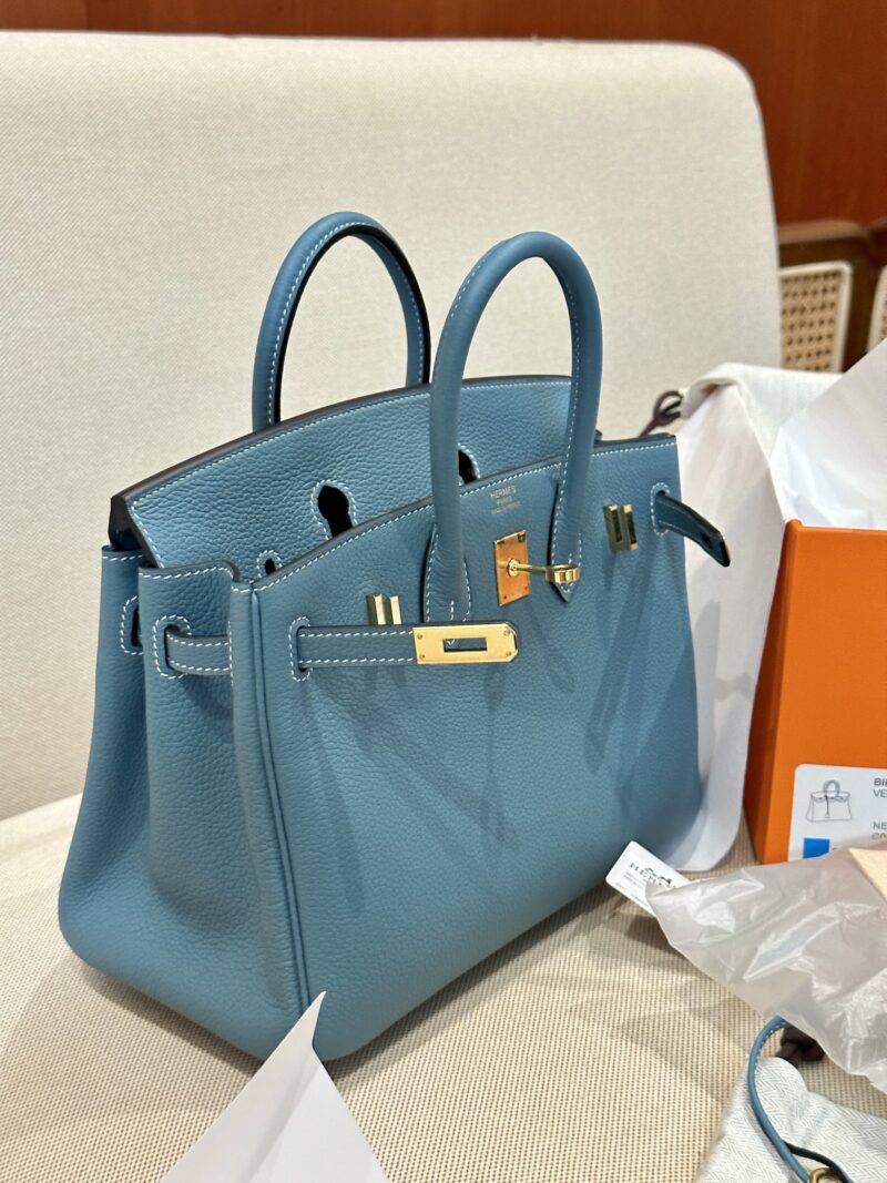 Hermès Birkin 25 Blue Jean, Gold Togo Gold Hardware - Image 5