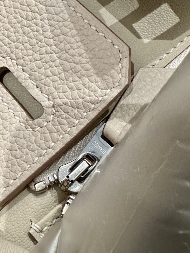 Hermès Birkin 25 Craie, Silver Togo Palladium Hardware - Image 14