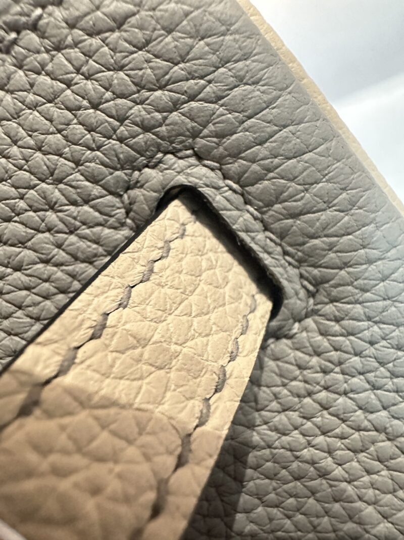 Hermès Birkin 25 Blue De Presse, Craie Togo Palladium Hardware - Image 13