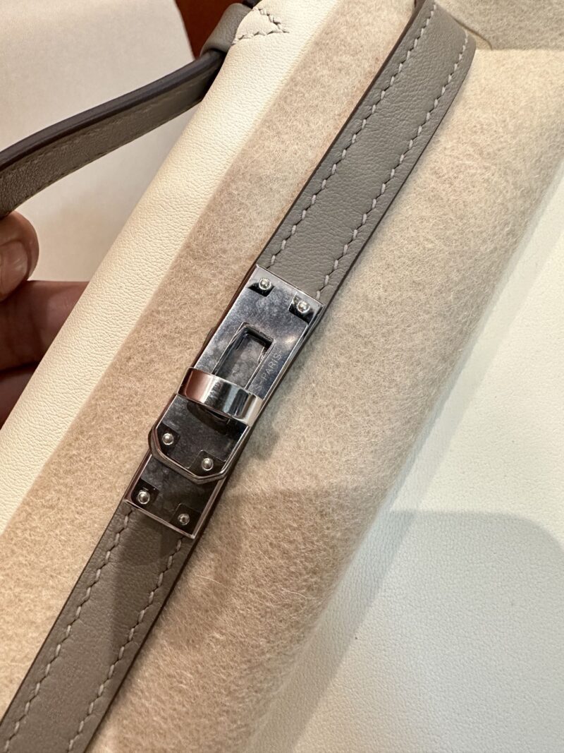 Hermès Kelly Pochette Nata, Gris Asphalt Swift Palladium Hardware