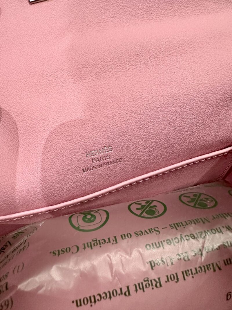 Hermès Kelly Pochette Mauve Sylvestre, Silver Swift Palladium Hardware
