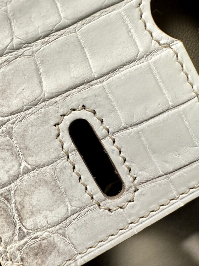 Hermès Birkin 25 Himalaya Crocodile Palladium Hardware - Image 8