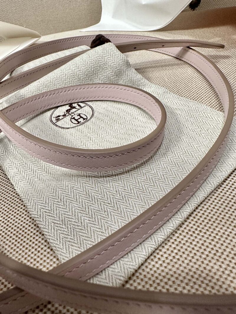 Hermès Mini Kelly 2424 Evercolor & Swift Mauve Pale Silver Hardware - Image 12