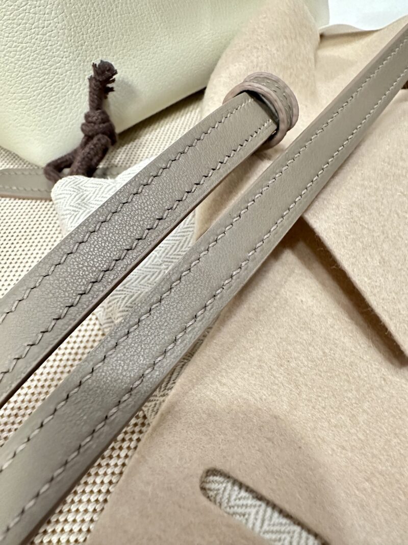 Hermès Mini Kelly 2424 Evercolor & Swift Craie & Gris Asphalt Gold Hardware - Image 12
