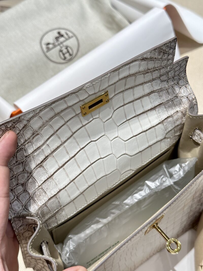 Hermès Kelly Danse 22 Himalaya Niloticus Crocodile Himalaya Gold Hardware - Image 5