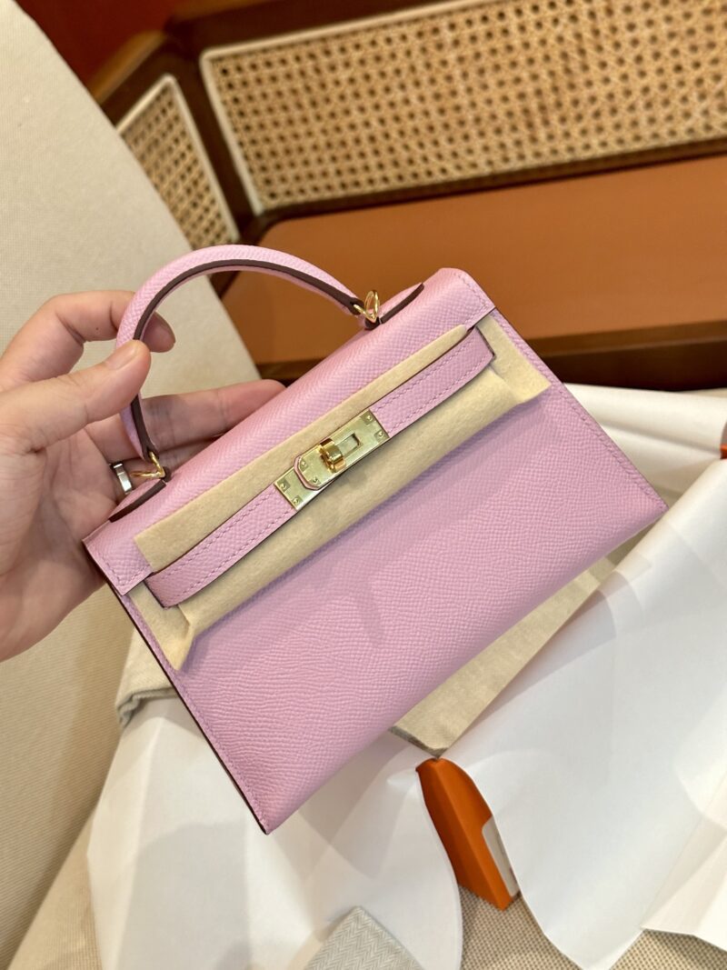 Hermès Mini Kelly 19 Epsom Mauve Sylvestre Gold Hardware - Image 3