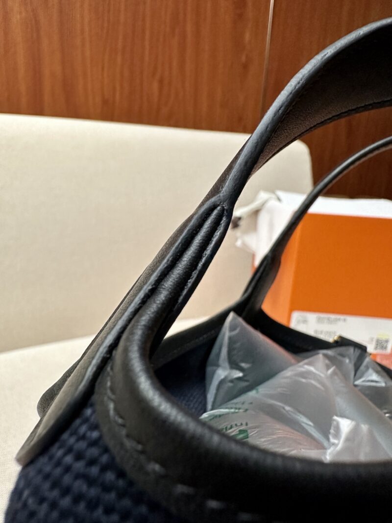 Hermès Picotin Cargo 18 Canvas & Leather Deep Blue & Noir Gold Hardware - Image 7