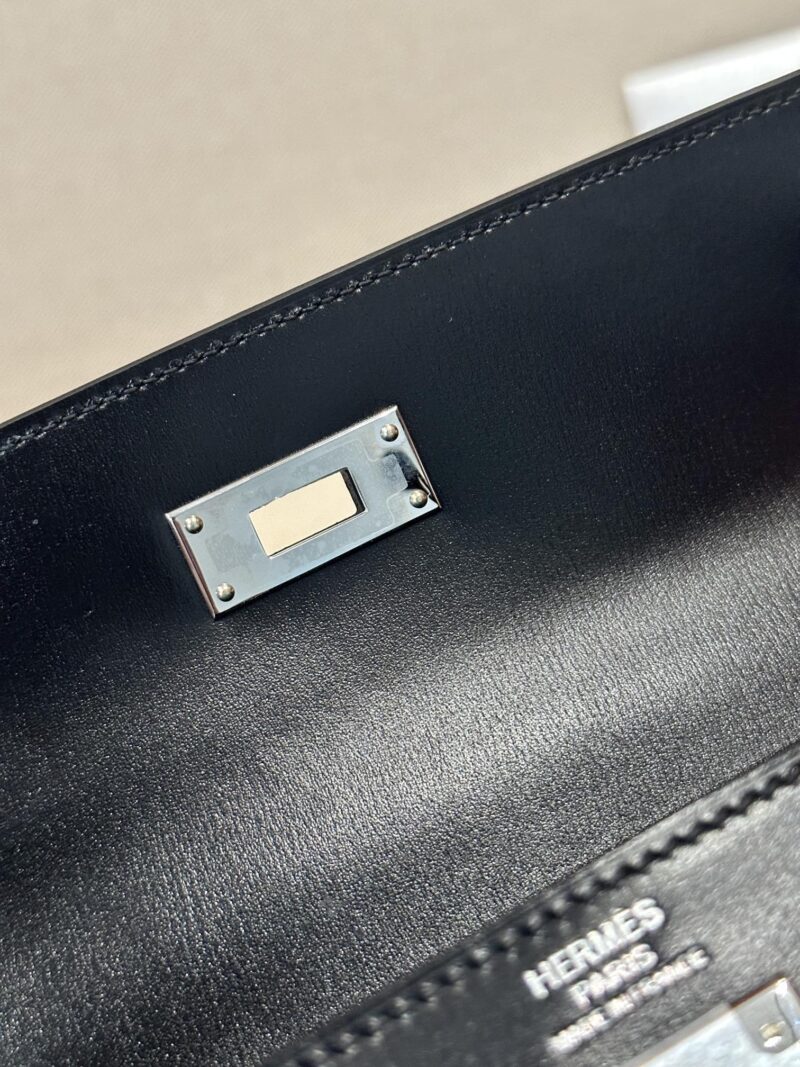 Hermès Kelly 28 Box Noir Silver Hardware - Image 14