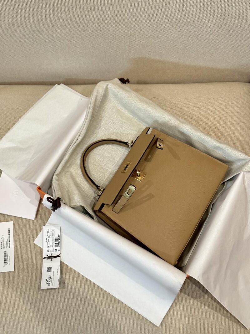 Hermès Kelly 25 Epsom Chai, Gold Gold Hardware