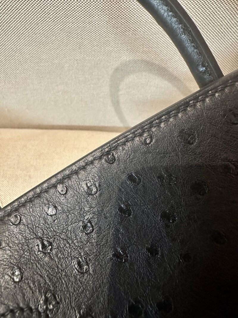Hermès Birkin 35 Noir Ostrich Gold Hardware - Image 14