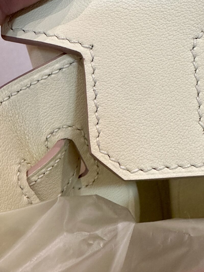 Hermès Birkin 25 Jaune Milton, Silver Swift Palladium Hardware - Image 14