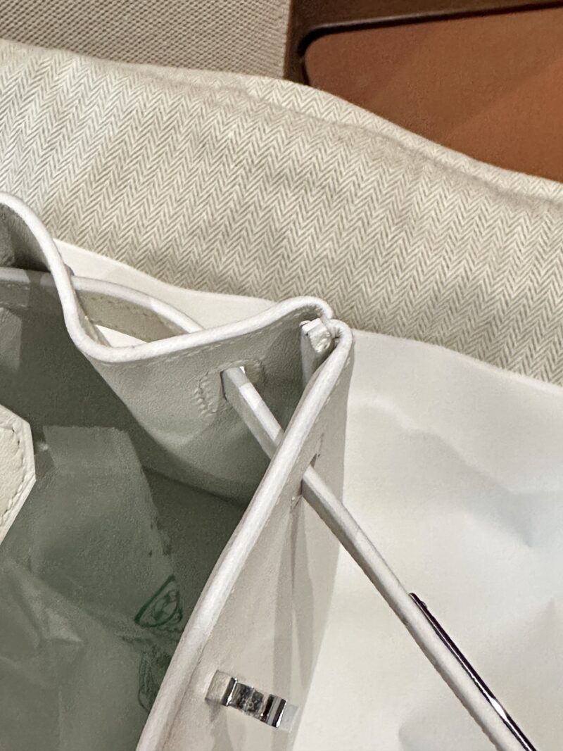 Hermès Birkin 25 New White Swift Palladium Hardware - Image 11