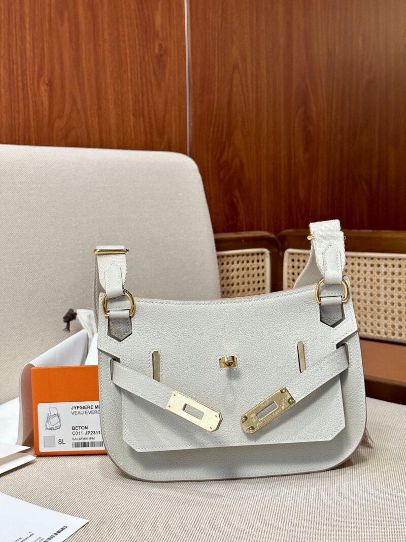 Hermès Mini Jypsiere 23 Evercolor Beton Gold Hardware - Image 7