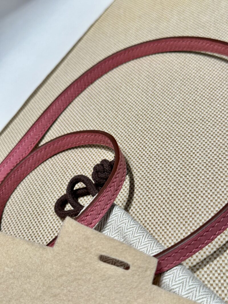 Hermès Mini Kelly Ostrich Rose Bubble Silver Hardware - Image 23