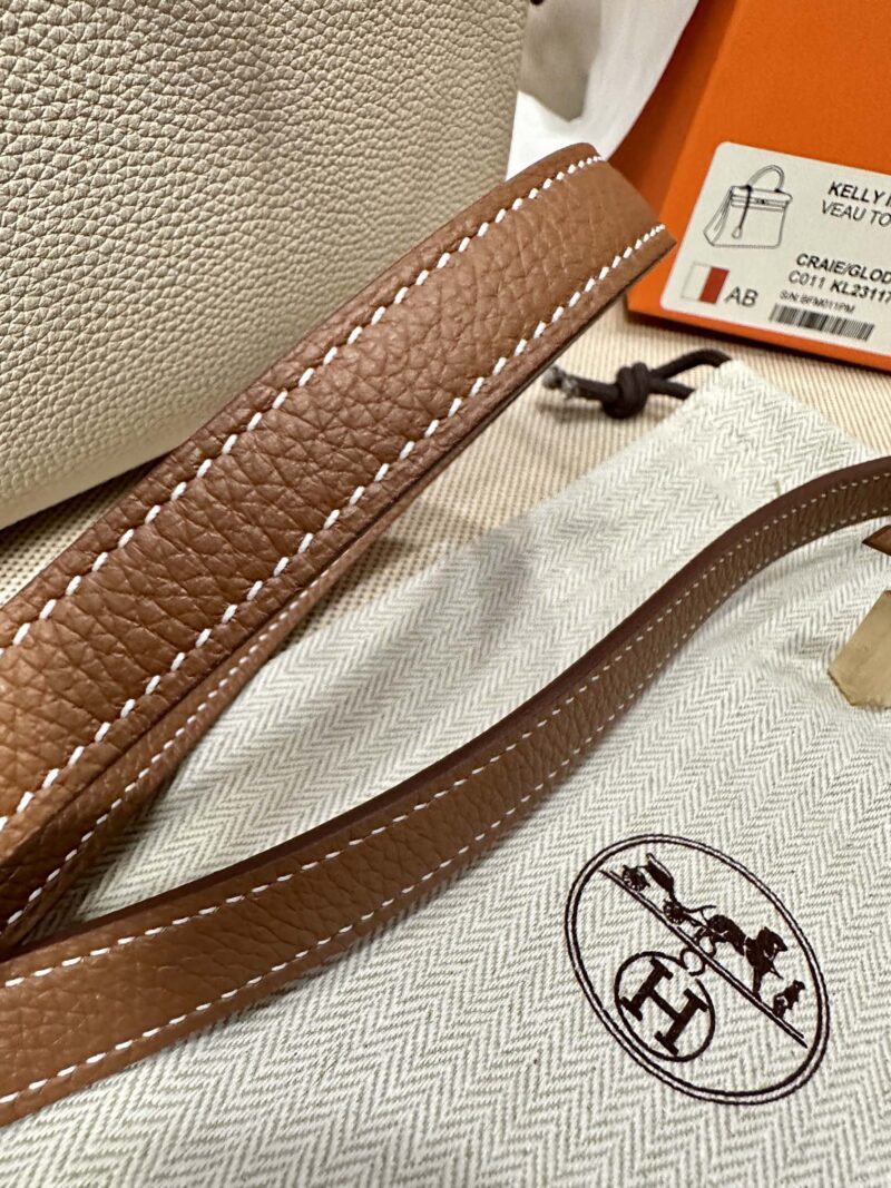 Hermès Kelly 25 Togo Craie, Gold Gold Hardware - Image 7
