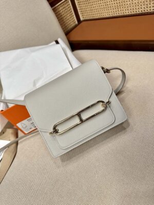 Hermès Roulis 19 Evercolor Gris Pearl Gold Hardware