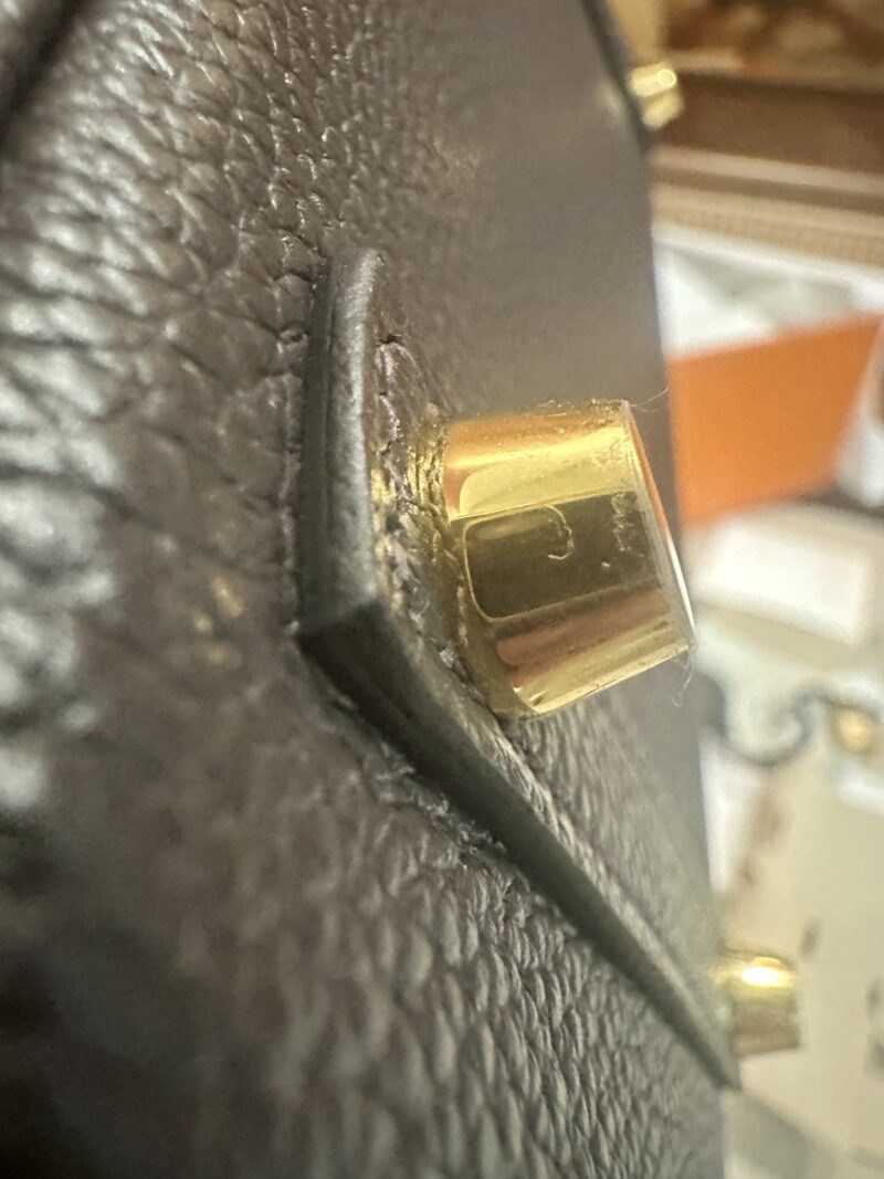 Hermès Birkin 25 Ebene, Gold Togo Gold Hardware - Image 11