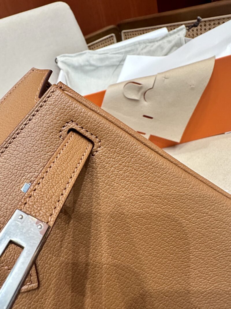 Hermès Birkin 25 Gold Chevre Palladium Hardware - Image 15