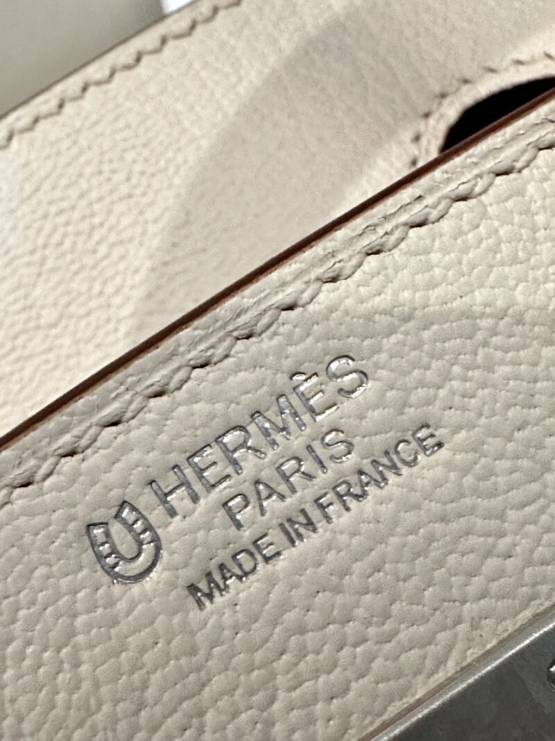 Hermès Birkin 25 Nata, Rose Sakura Chevre Palladium Hardware - Image 10