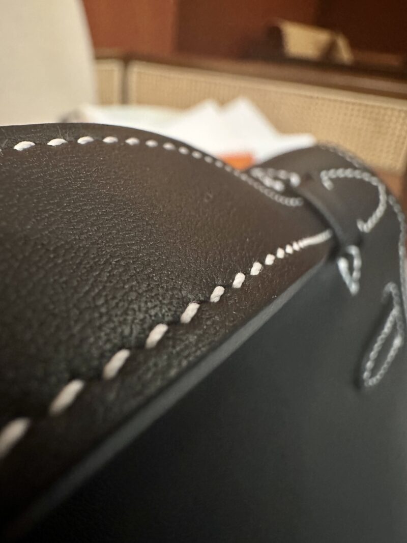 Hermès Kelly Pochette Noir, Beton Swift Palladium Hardware